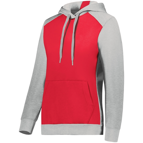 The Ladies' Three-Season Fleece Pullover Hoodie is an Eco-Revive style crafted... from ASI 37461 Augusta Sportswear