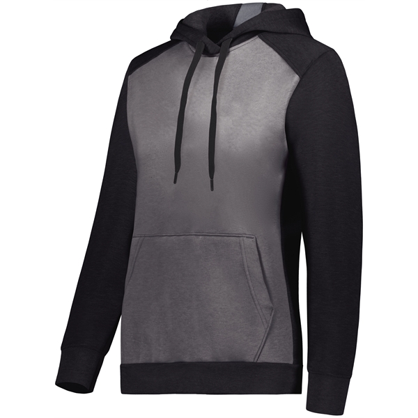 The Ladies' Three-Season Fleece Pullover Hoodie is an Eco-Revive style crafted... from ASI 37461 Augusta Sportswear
