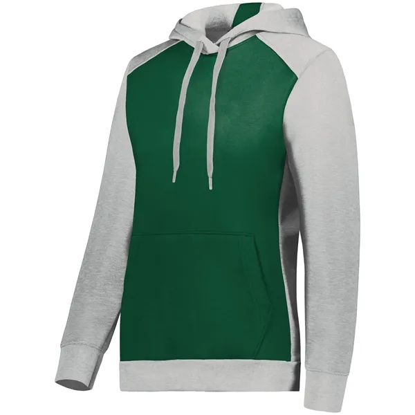 The Ladies' Three-Season Fleece Pullover Hoodie is an Eco-Revive style crafted... from ASI 37461 Augusta Sportswear