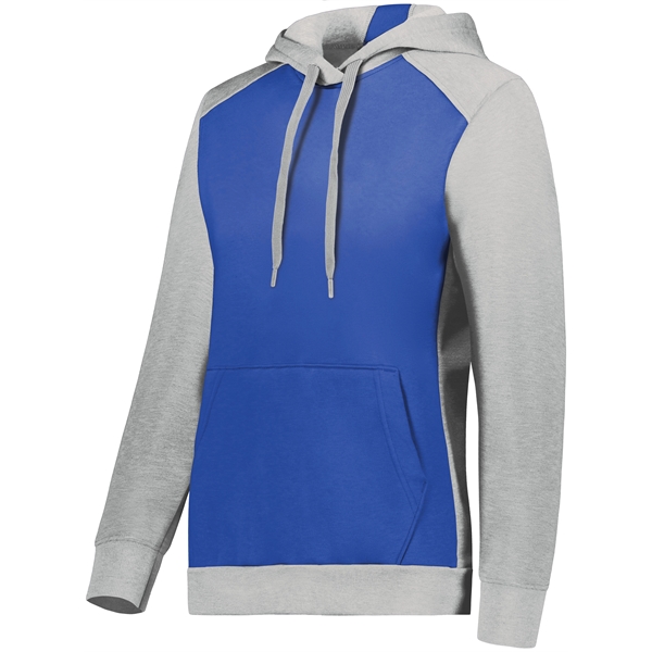 The Ladies' Three-Season Fleece Pullover Hoodie is an Eco-Revive style crafted... from ASI 37461 Augusta Sportswear