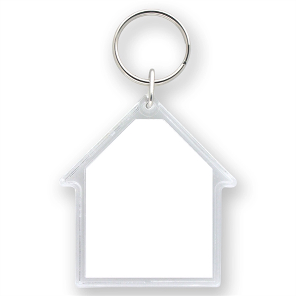 House shape optical grade acrylic key tag with 24mm split ring.... from ASI 93520 Ventura Inc
