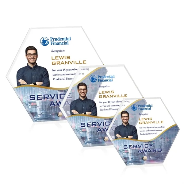 Polaris Hexagon VividPrint™ Award - Gold... from ASI 84592 St Regis Group / St Regis