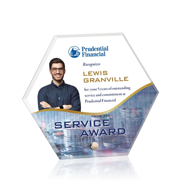 Polaris Hexagon VividPrint™ Award - Gold... from ASI 84592 St Regis Group / St Regis