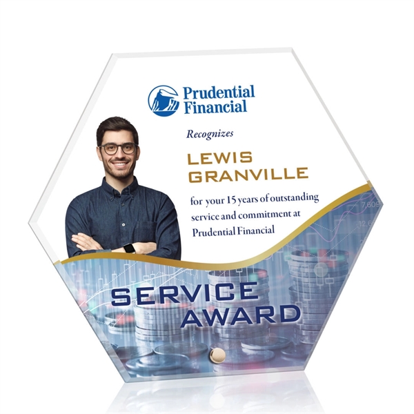 Polaris Hexagon VividPrint™ Award - Gold... from ASI 84592 St Regis Group / St Regis