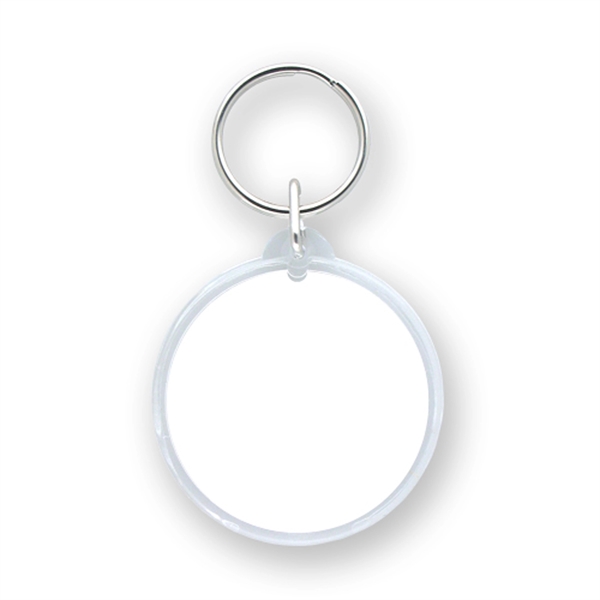 Round optical grade acrylic key tag with 24mm split ring.... from ASI 93520 Ventura Inc
