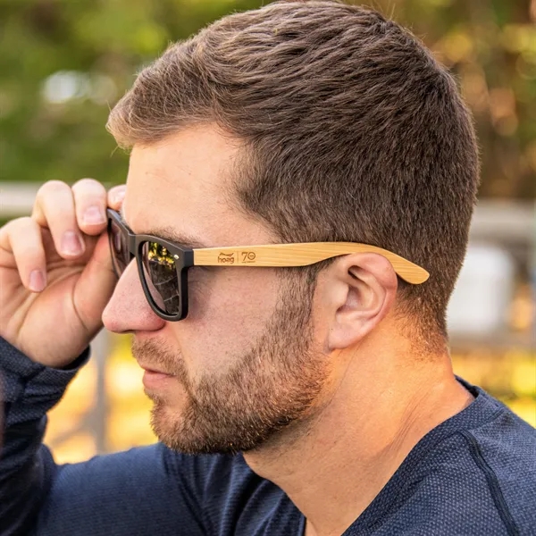 Custom unisex sunglasses made from bamboo and plastic.... from ASI 72657 Active Life Promo / Active Life Promo Ingrain Promo