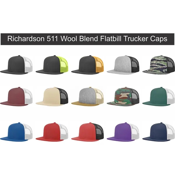 Richardson 511 Snapback Wool Blend Flatbill Trucker Hat with Patches... from ASI 72657 Active Life Promo / Active Life