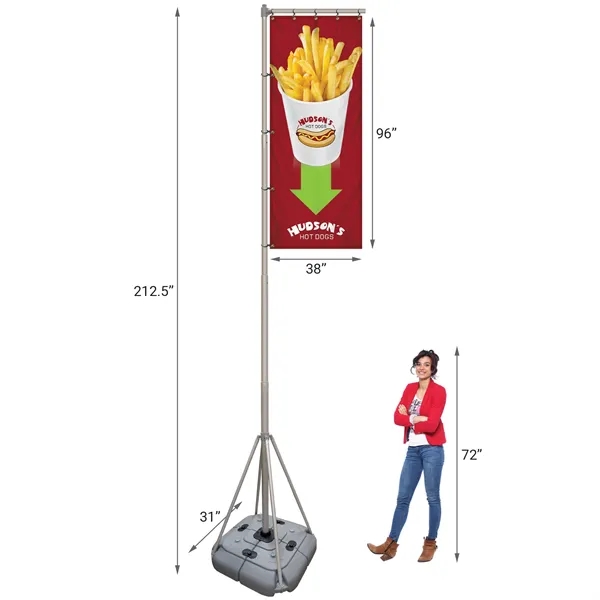 Giant flagpole kit including a double sided 38" x 96" flag... from ASI 80228 Quinn