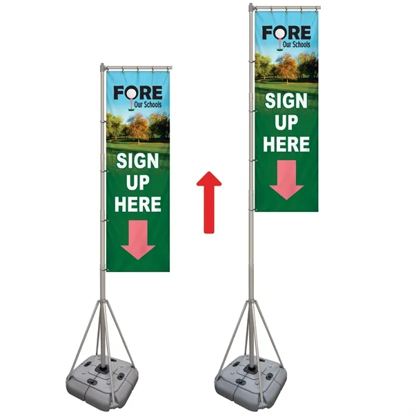 Giant flagpole kit including a single reverse 38" x 120" flag... from ASI 80228 Quinn