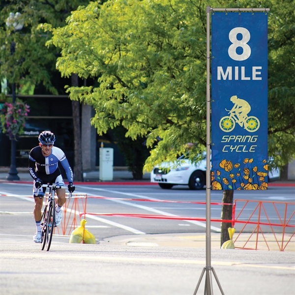 Giant flagpole kit including a single reverse 38" x 120" flag... from ASI 80228 Quinn