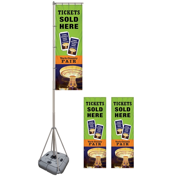 Giant flagpole kit including a double sided 38" x 120" flag... from ASI 80228 Quinn