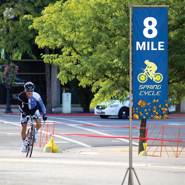 Giant flagpole kit including a double sided 38" x 120" flag... from ASI 80228 Quinn