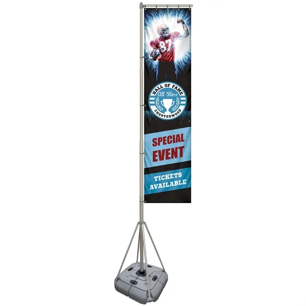 Giant flagpole kit including a single reverse 38" x 157.5" flag... from ASI 80228 Quinn