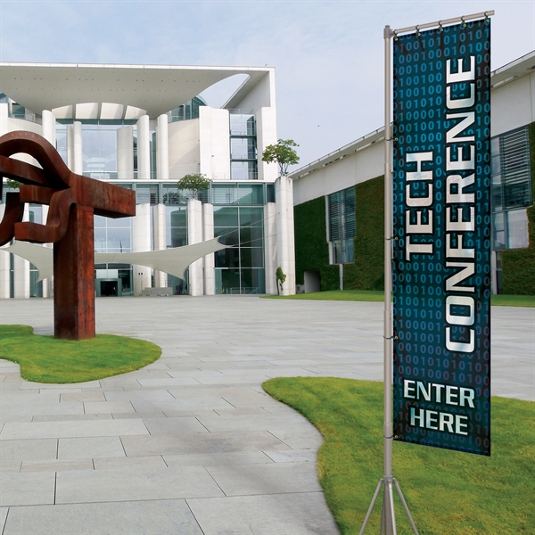 Giant flagpole kit including a single reverse 38" x 157.5" flag... from ASI 80228 Quinn