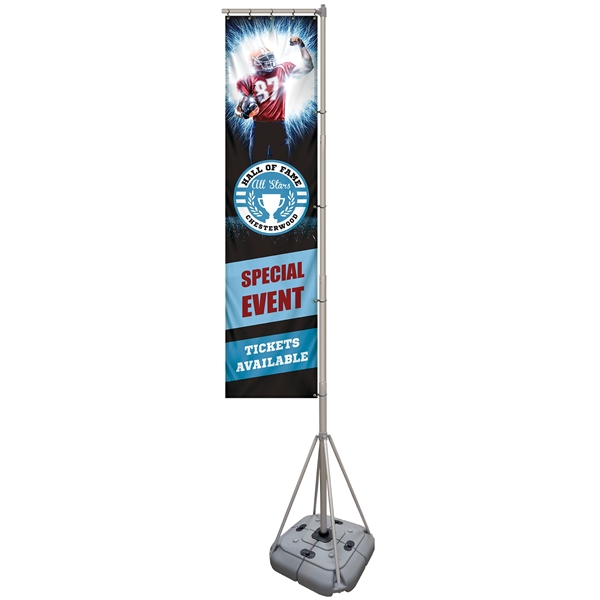 Giant flagpole kit including a double sided 38" x 157.5" flag... from ASI 80228 Quinn