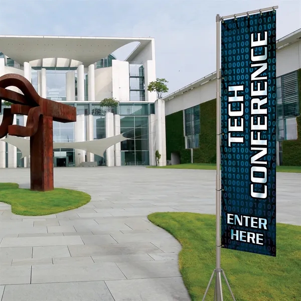 Giant flagpole kit including a double sided 38" x 157.5" flag... from ASI 80228 Quinn