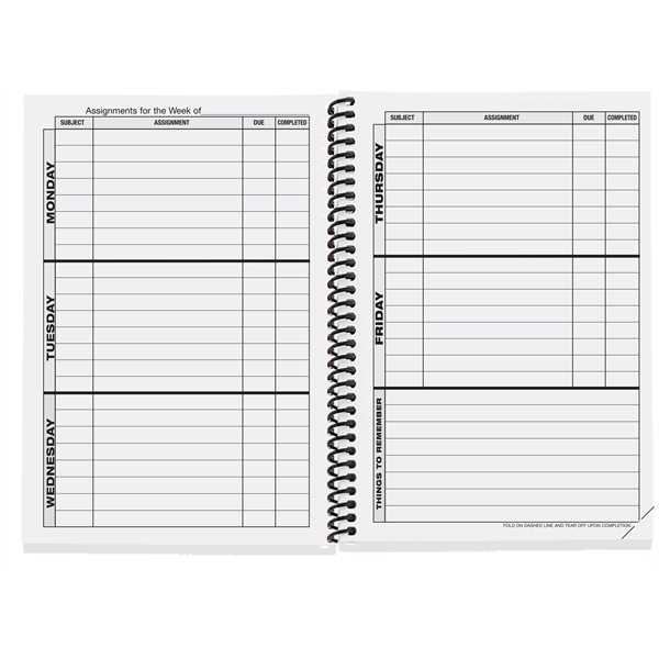 Weekly school assignment book with student contact sheet.... from ASI 50873 Drum-Line / Drum-line Inc