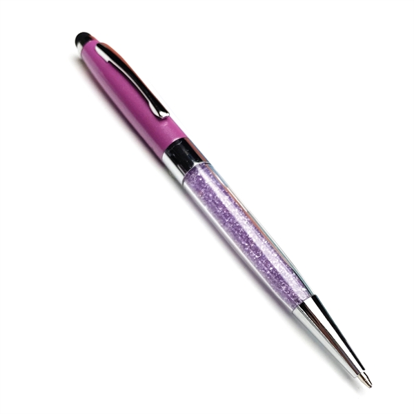 Colored Gemstone Pen, a twist action ballpoint pen with stylus, features... from ASI 98760 Yafa Line, Inc.
