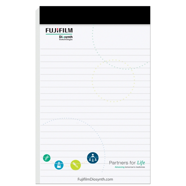 Full color legal pad with 30 imprinted perforated sheets, 5" x... from ASI 50873 Drum-Line / Drum-line Inc