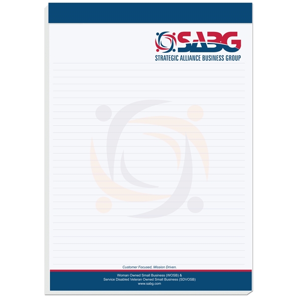Full color legal pad with 30 perforated, stapled sheets covered with... from ASI 50873 Drum-Line / Drum-line Inc