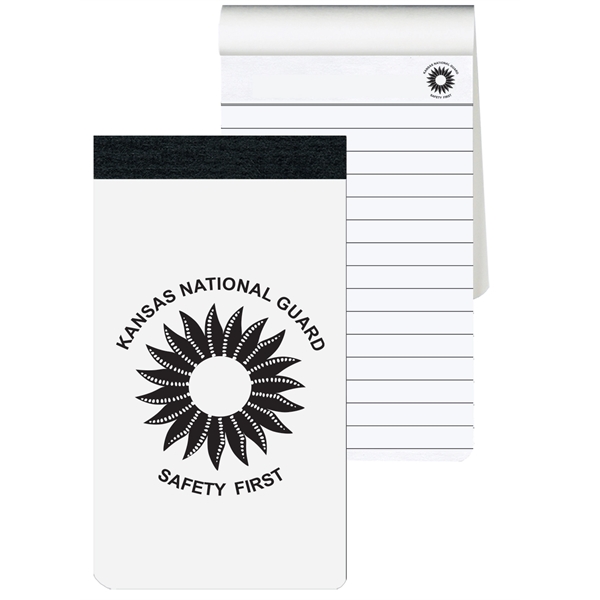 Taped 2 3/4" x 5" memo book with free sheet imprint... from ASI 50873 Drum-Line / Drum-line Inc