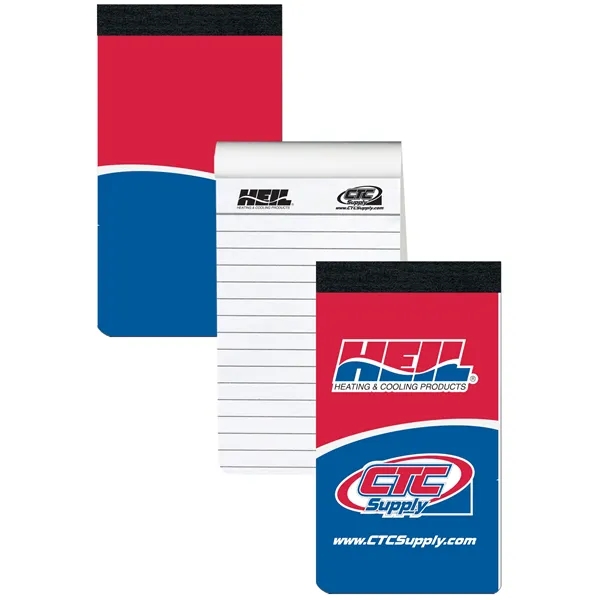 Taped 4-color process memo book with free sheet imprint... from ASI 50873 Drum-Line / Drum-line Inc