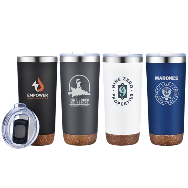20 oz. copper-plated stainless steel vacuum insulated tumbler with clear slide... from ASI 57655 STOPNGO Line