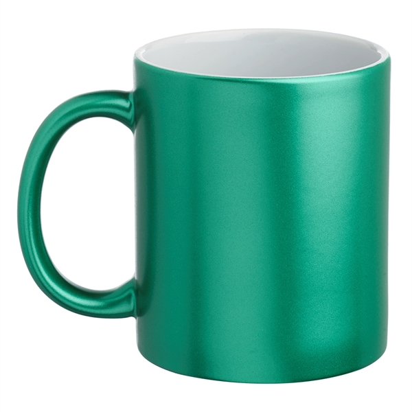 11 oz. ceramic composite mug with metallic colored exterior, white interior... from ASI 39552 BEL Promo