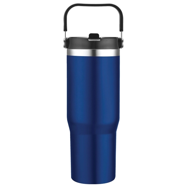 30 oz. copper-plated stainless steel vacuum insulated tumbler with straw sipper... from ASI 57655 STOPNGO Line