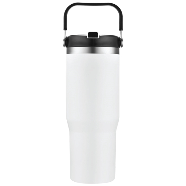 30 oz. copper-plated stainless steel vacuum insulated tumbler with straw sipper... from ASI 57655 STOPNGO Line