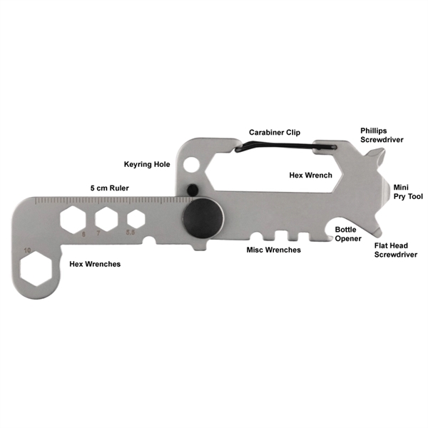Credit card size multi tool made of stainless steel packed with... from ASI 57655 STOPNGO Line