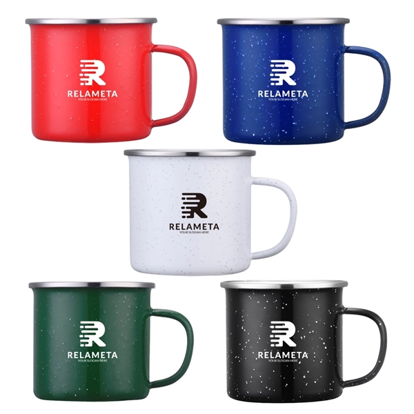 16oz Enamel mug with Stainless Steel rim... from ASI 31978 Admanline
