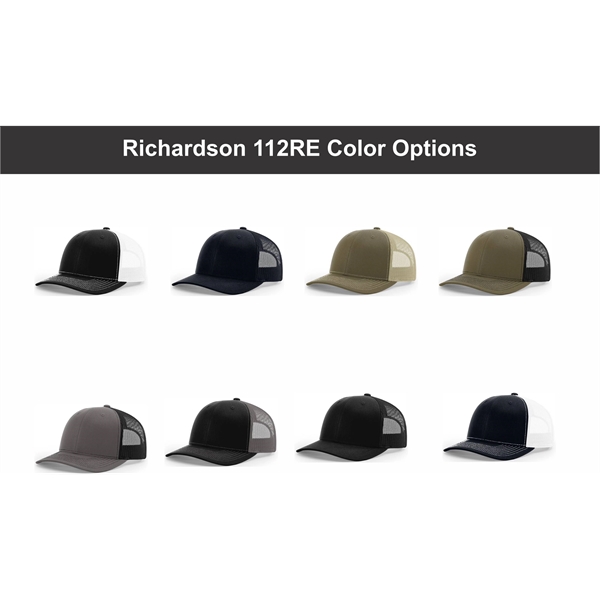 Richardson 112RE Recycled Trucker Baseball Cap with Custom Patches, made of... from ASI 72657 Active Life Promo / Active Life