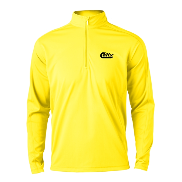 Men's quarter zip with a zipper and hemmed sleeves.... from ASI 57653 Gold Bond