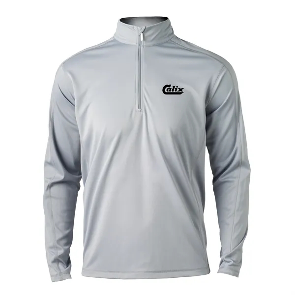 Men's quarter zip with a zipper and hemmed sleeves.... from ASI 57653 Gold Bond