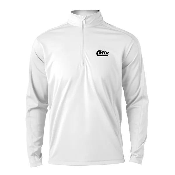 Men's quarter zip with a zipper and hemmed sleeves.... from ASI 57653 Gold Bond