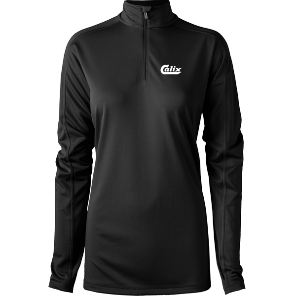 Women's quarter zip with UPF 30+ protection, zipper, and hemmed sleeves.... from ASI 57653 Gold Bond