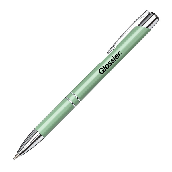 Aluminum click-action ballpoint pen with chrome trim.... from ASI 84592 St Regis Group