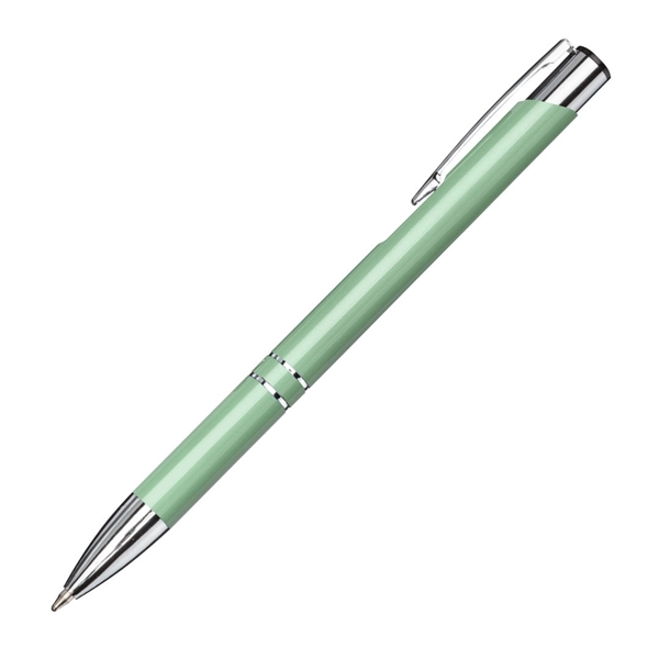 Aluminum click-action ballpoint pen with chrome trim.... from ASI 84592 St Regis Group