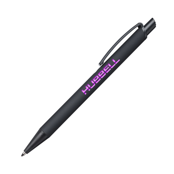 Sleek matte black metal pen with a rubberized coating for a... from ASI 84592 St Regis Group
