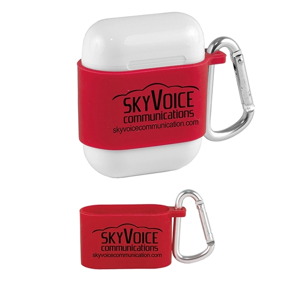 2" x 1 1/8" silicone wireless earbud case with miniature metal... from ASI 62660 Innovation Line