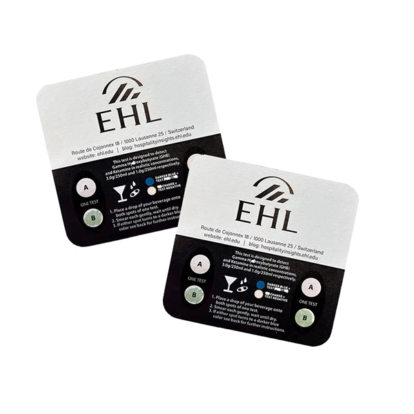 Coaster for personal safety. Drink Spiking Detection Test (ketamine and GHB).... from ASI 63698 Justin Case®