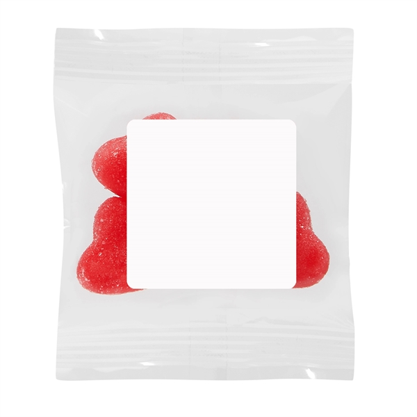 Snack Bag filled with 1 oz. Sugar Dusted Jelly Hearts.... from ASI 71685 Midnite Snax®