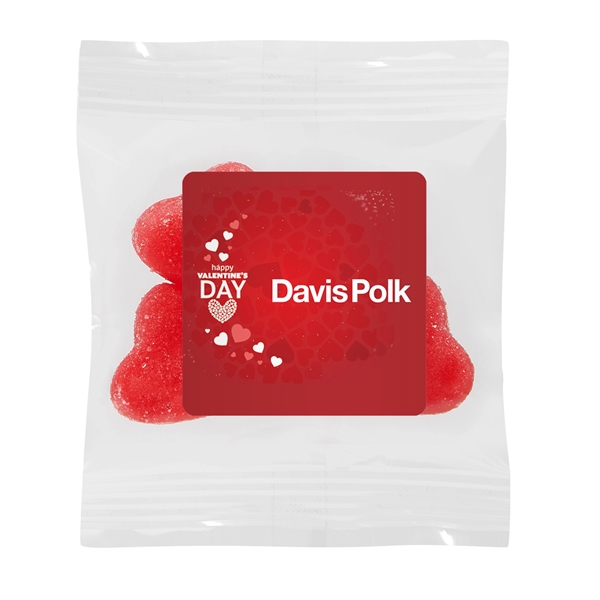 Snack Bag filled with 1 oz. Sugar Dusted Jelly Hearts.... from ASI 71685 Midnite Snax®