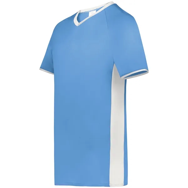 Youth Cutter+ V-Neck Jersey with 96% polyester/4% spandex interlock smooth knit.... from ASI 37461 Augusta Sportswear