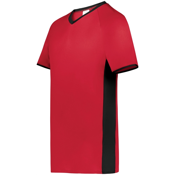 Youth Cutter+ V-Neck Jersey with 96% polyester/4% spandex interlock smooth knit.... from ASI 37461 Augusta Sportswear