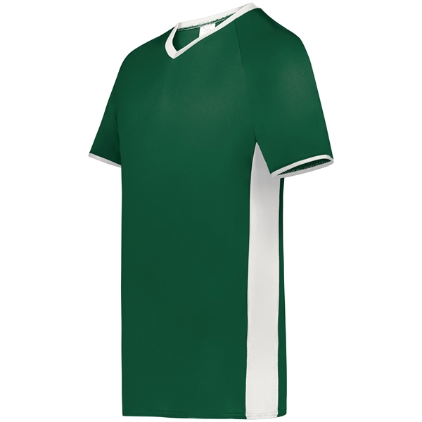 Youth Cutter+ V-Neck Jersey with 96% polyester/4% spandex interlock smooth knit.... from ASI 37461 Augusta Sportswear