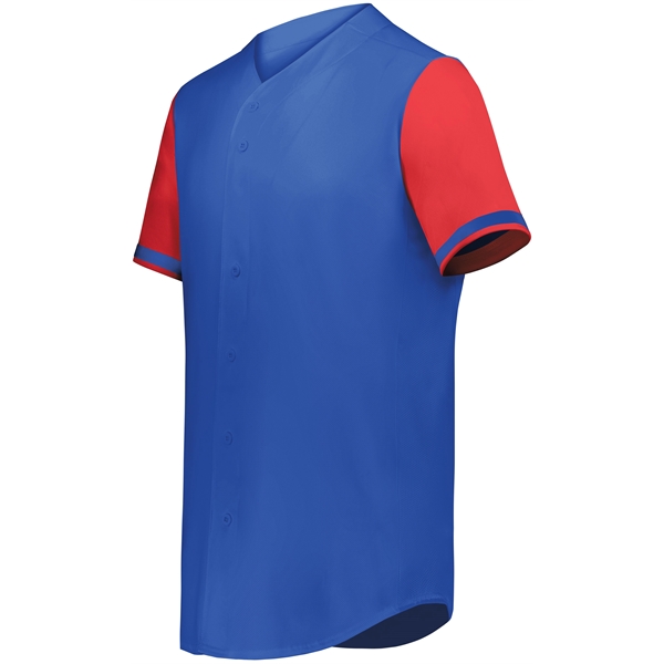 Youth Cutter+ Full Button Baseball Jersey with 96% polyester/4% spandex lightweight... from ASI 37461 Augusta Sportswear