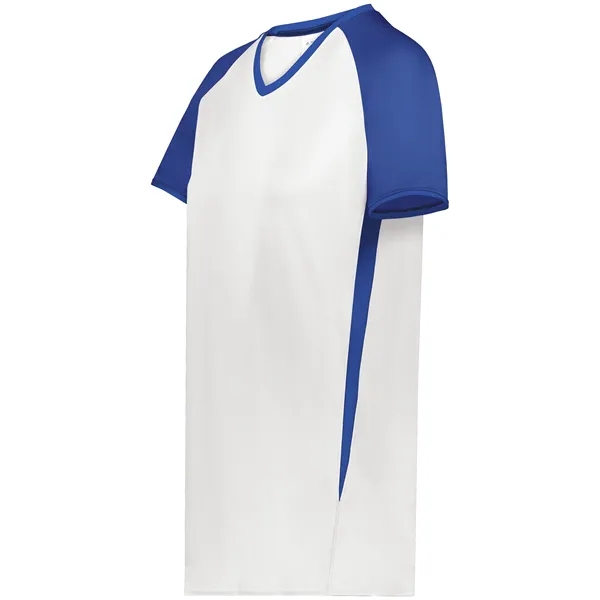 Ladies Cutter+ V-Neck Jersey with moisture wicking 96% polyester/4% spandex interlock... from ASI 37461 Augusta Sportswear