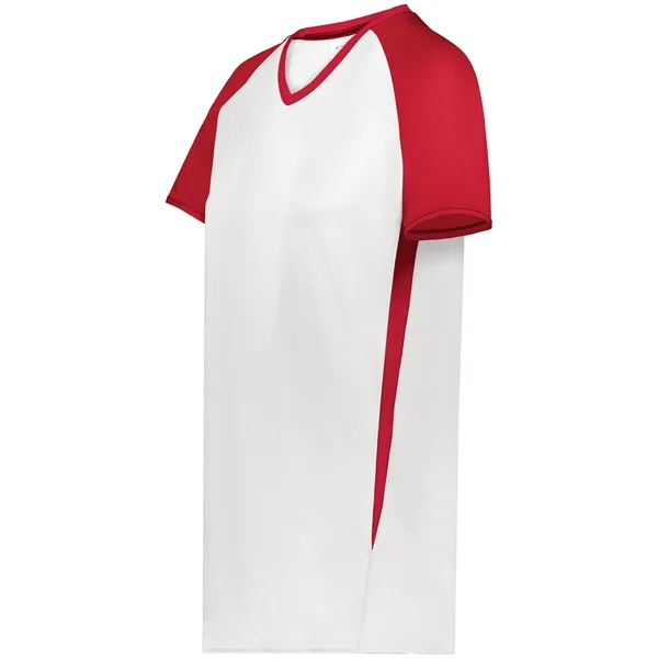 Ladies Cutter+ V-Neck Jersey with moisture wicking 96% polyester/4% spandex interlock... from ASI 37461 Augusta Sportswear
